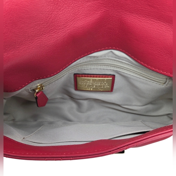 Valentino by Mario Valentino Florence Leather Quilted Studded Bag - Red -New - Picture 4 of 5